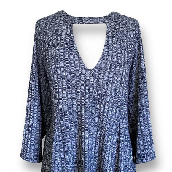 Torrid Womens Blue Mini Rib Knit Mock Neck Dress Plus Sz 3X Cut Out Swing Tunic - Picture 4 of 9